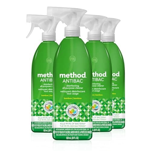Spray nettoyant tout usage antibactérien Method, spray désinfectant parfait pour la plupart des comptoirs, carrelages, pierres et surfaces, cuisine et maison...
