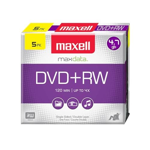 MAXELL DVD+R 4.7 GB RECORDABLE (JEWEL Case) - 5 Units Blank DVD Plus-R Disc, (634045)