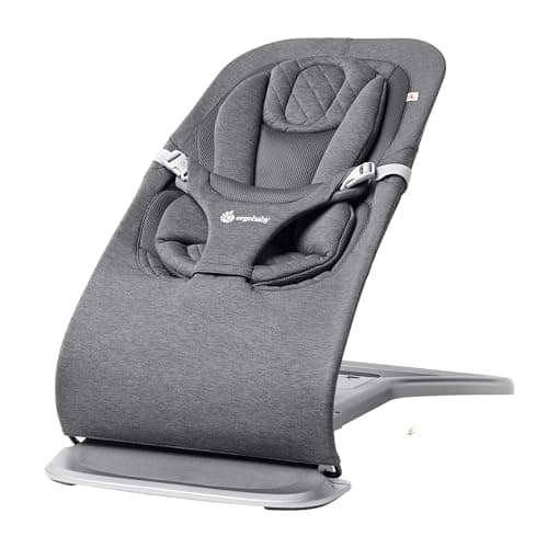 Ergobaby Evolve Transat 3 en 1, siège gonflable multi-positions réglable, s'adapte du nouveau-né au tout-petit, gris anthracite