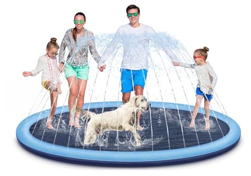 Splash Pad for Kids and Dogs,97'' Extra Large Splash Pad for Toddlers 1-3 and Kids Ages 4-8,Non Slip Thicken Sprinkler Dog Pool Summer Outdoor...