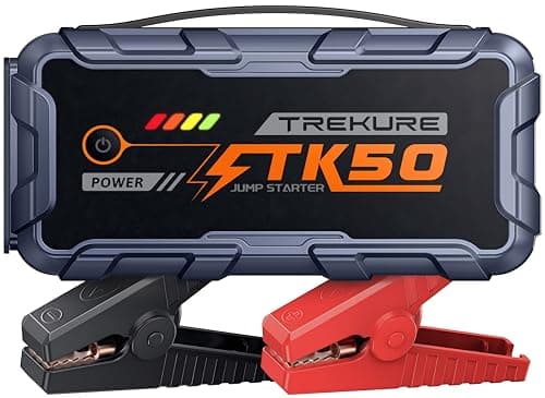 TREKURE 6000A Booster Pack, démarreur de saut 26800mAh pour batterie de voiture, bloc d'alimentation de batterie de voiture portable tout gaz/12L diesel, câbles de démarrage sûrs avec...