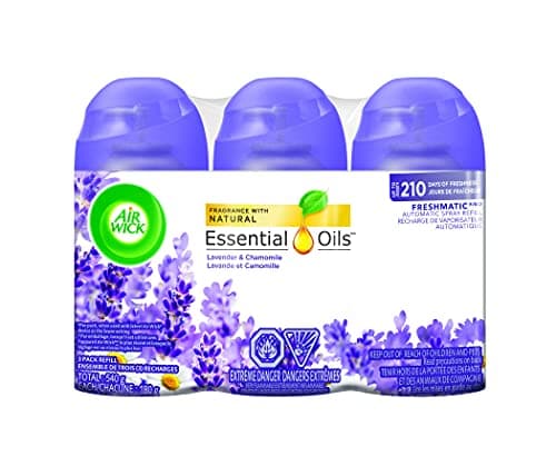 AirWick Freshmatic Air Freshener, Lavender & Chamomile, Upto 210 Days of Freshness, 3 Refills (180g Each)