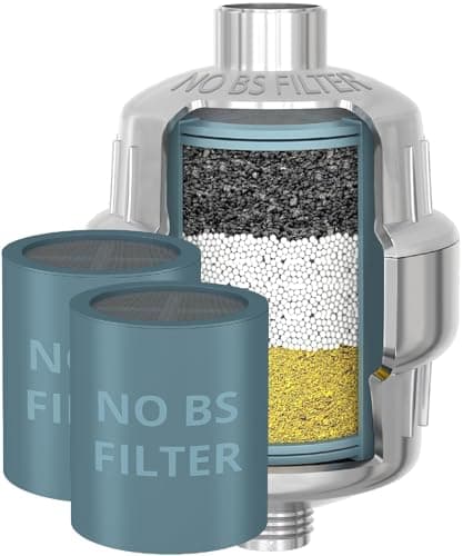 weAQUA Heavy Duty Shower Filter with Extra Replacement Cartridge – Advanced 99% Removal System for Hard Water, Chlorine, Fluoride & Heavy Metals –...