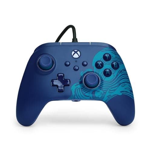 PowerA Advantage Wired Controller for Xbox Series X|S - Blue Wave, gamepad, wired video game controller, gaming controller, USB-C, Works with Xbox...