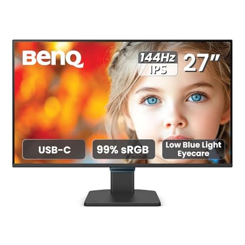 BenQ GW2790C 27" 1080p FHD 144Hz IPS Eye-Care Home Office Monitor, USB-C, 1080x1920, Visual Optimizer, Flicker-Free, Low Blue Light, Ultra Slim...