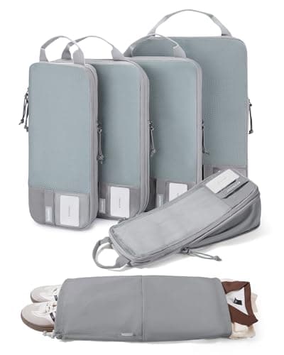 BAGSMART 6 Set Compression Packing Cubes, Lightweight Vacation Travel Essentials for Women, Travel Accessories for Suitcase Organizer Bags Set,...