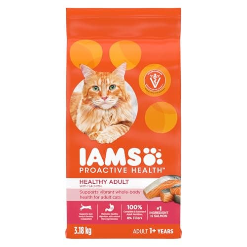 IAMS Proactive Health Healthy Adult Dry Cat Food – Salmon – 3.18KG (7LB) Bag