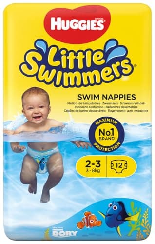 Huggies Little Swimmers Couches de bain jetables, taille XS (7 à 18 lb), 12 pièces