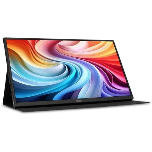Moniteur tactile portable Acer 15,6" Full HD | Conception portable ultra fine | Un haut-parleur | Housse de protection avec support (garantie fabricant de 2 ans)...
