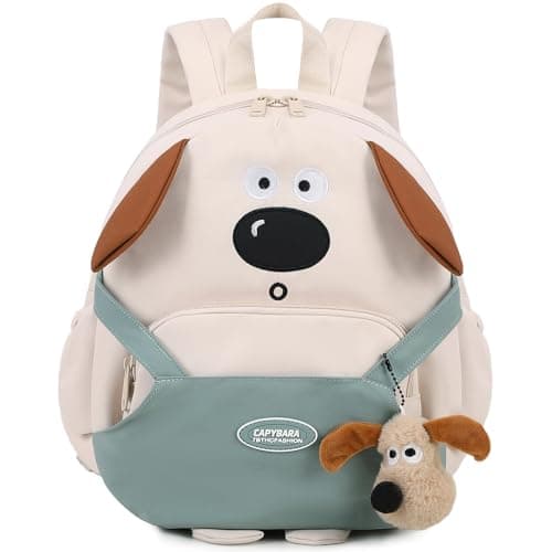 Makukke Toddler Backpack for Children from 3 Years 12L, Kids Backpack for School Girls Boys kindergarten backpack (Beige)