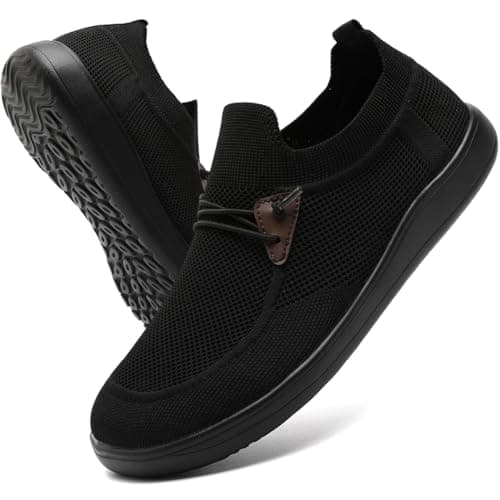 MGBDSZ Mens Casual Loafers Shoes Slip On Fashion Walking Dress Sneakers Business Work Lightweight Soft Sole Zapatos Black 8.5
