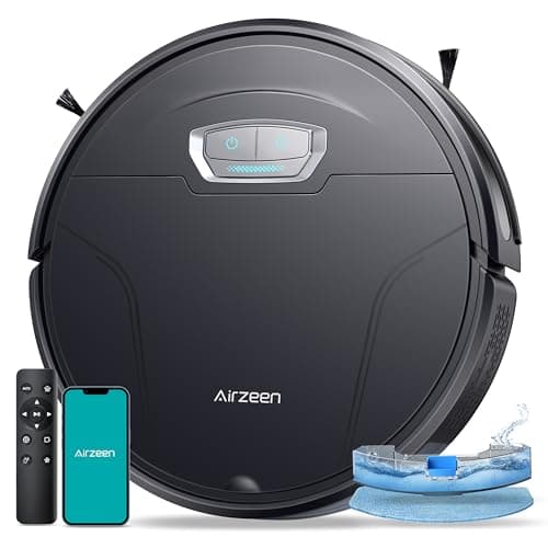 Airzeen Robot Vacuum and Mop, Strong 4500pa Suction, Robotic Vacuum Cleaner, WiFi/App/Alexa Control,180 Min Runtime, Self-Charging, Ultra Thin...