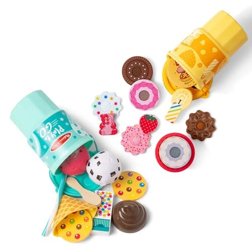 Melissa & Doug Play to Go Lot de 2 : gâteaux, biscuits et crème glacée, jouets de voyage alimentaires pour garçons et filles de 3 ans et plus