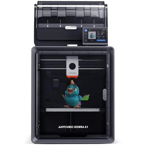 Imprimante 3D multicolore Anycubic Kobra S1 Combo, haute vitesse maximale de 600 mm/s, haute précision, structure stable Core XY, impression ultra silencieuse, application Anycubic...