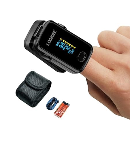 LOOKEE A310 Premium Pulse Oximeter Finger Heart Rate Oxygen Monitor | Proudly Canadian | SpO2 Blood Oxygen Level | Medical Accuracy, Alarm & PI |...