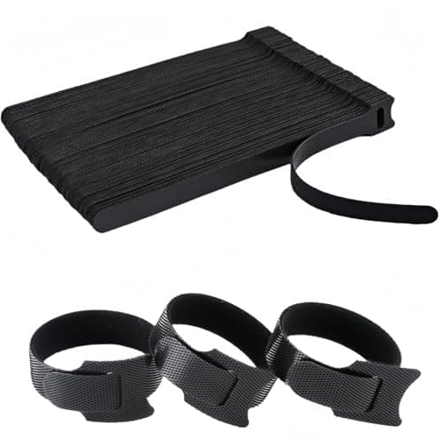 100 attaches de câble réutilisables de 6 pouces, attaches de fil réglables, organisateur de câbles, enroulement de cordon et gestion des cordons à boucles à crochets pour organiser la maison, le bureau,...