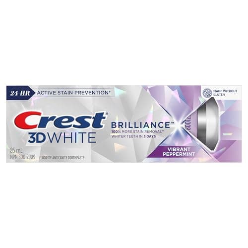 Crest 3D White Brilliance Dentifrice Menthe poivrée vibrante, 85 ml