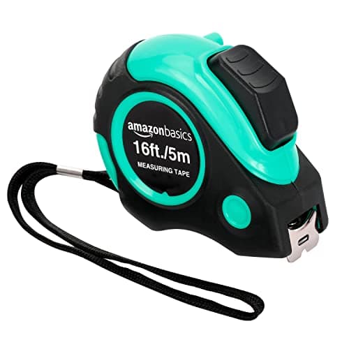 Amazon Basics Tape Measure - 4.88 Meters, Turquoise