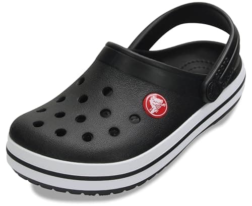 Crocs Crocband Clogs unisexe pour enfant, chaussures pour enfants et tout-petits, noir/blanc, 3 petits enfants