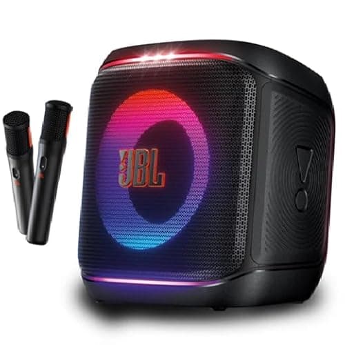 JBL PartyBox Encore 2 (with 2 Mics) - Portable Party Speaker with Two Digital Wireless Mics, 100W Powerful Sound, AI Sound Boost, Auracast-Enabled,...