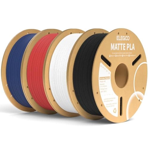 ELEGOO Lot de filaments PLA mat 4 kg, filament d'imprimante 3D 1,75 mm Précision dimensionnelle +/- 0,02 mm, bobine de carton de 1 kg (2,2 lb) pour la plupart des imprimantes 3D FDM...