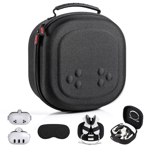 Étui de transport rigide pour Meta Quest 3S, casque de jeu VR et accessoires de contrôleurs tactiles, étui de voyage, petite coque rigide...