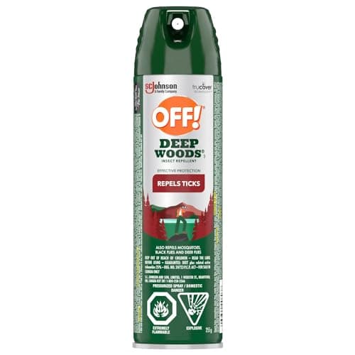 OFF! Deep Woods Tick & Mosquito Repellent Spray, Extended 25% DEET Bug Protection, Outdoor Insect Repellent for Camping Fishing Hiking, Deer Flies...