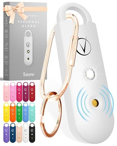 Alarme personnelle Vantamo avec lumière LED stroboscopique, porte-clés d'autodéfense extra fort 130 dB avec 2 dynamiques, porte-clés de sécurité unique pour femmes avec porte-clés...