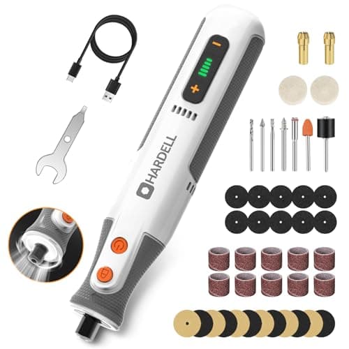 Kit d'outils rotatifs sans fil HARDELL 8 V, 5 vitesses variables, 42 accessoires, 28 000 tr/min, outil électrique pour ponçage, polissage, gravure, meulage, perçage,...