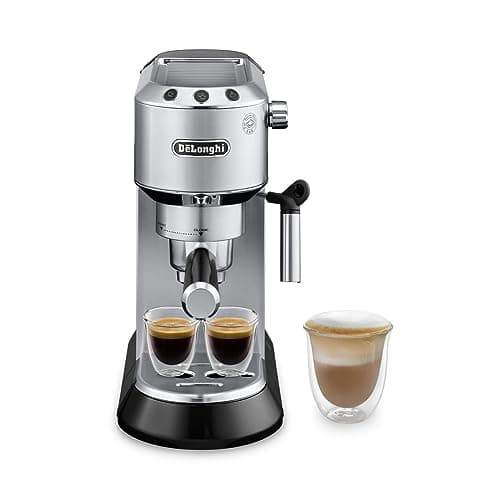 DeLonghi EC680 Dedica 15 Bar Slim Espresso and Cappuccino Machine with Advanced Cappuccino System, Stainless Steel