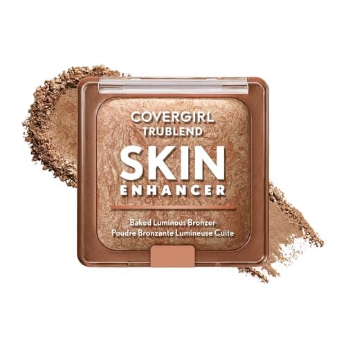 CoverGirl TruBlend Skin Enhancer Bronzeur lumineux cuit au four, finition lumineuse, avec acide hyaluronique et extrait de rose blanche, se mélange parfaitement, floute les pores
