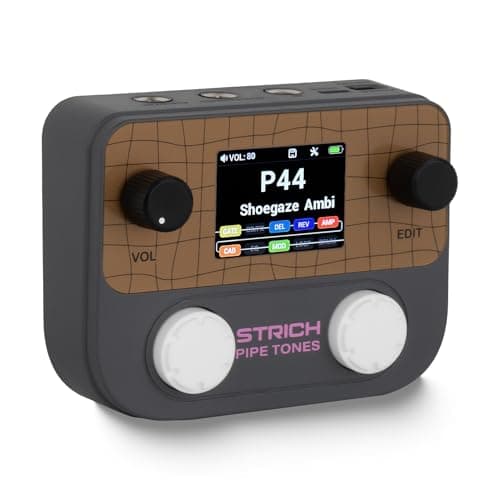 Pédale de guitare multi-effets STRICH Pipe Tones Pocket pour guitare et basse, 10 modules d'effets, 125 effets, boucleur 40 s, 100 motifs de batterie, audio USB...