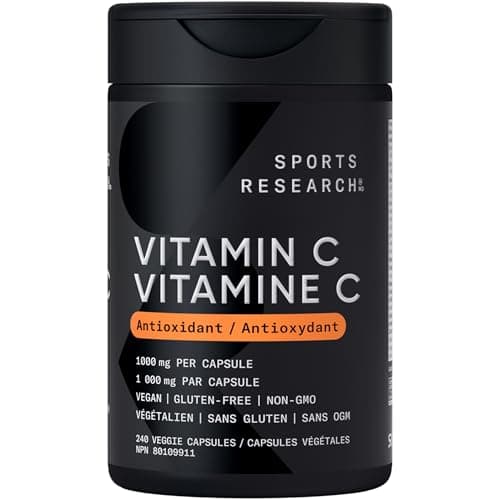Sports Research Vitamin C 1000mg - Non-GMO Project Verified Ascorbic Acid Vitamin C Supplement for Immune Support & Antioxidant Protection | Vegan...