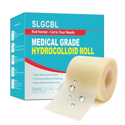 Hydrocolloid Roll, Hydrocolloid Bandages Roll for Wound Care, Medical Grade, Cut-to-Size, Self-Adhesive, Flexible & Waterproof, First Aid Kit...