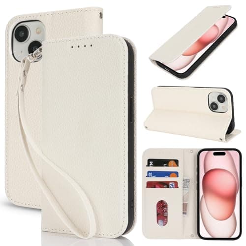 Jaorty for iPhone 15 5G Phone Case Wallet with Wrist Strap,Wallet Case for iPhone 15 with Card Holder for Men Women,Kickstand Cash Pocket PU...