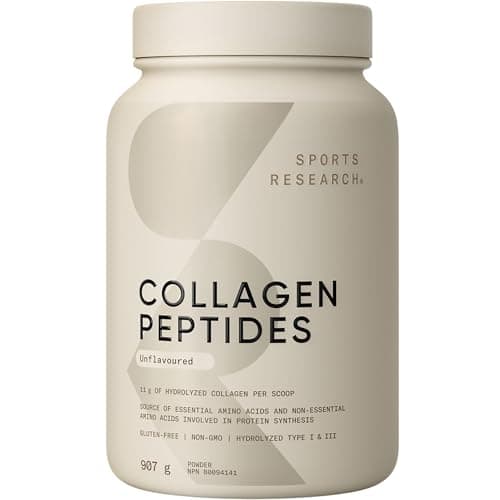 Sports Research Premium Collagen Peptides Powder (32oz Jar) | Grass-Fed, Certified Paleo Friendly, Non-GMO and Gluten Free - Unflavored and Easy to...