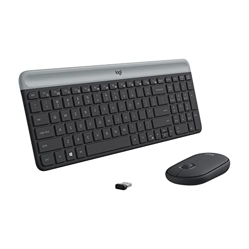 Logitech MK470 Slim Wireless Keyboard and Mouse Combo - Modern Compact Layout, Ultra Quiet, 2.4 GHz USB Receiver, Plug n' Play Connectivity,...