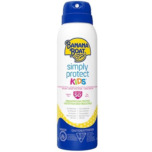 Spray solaire pour enfants Banana Boat® Simply Protect™ SPF 50+ à large spectre | Crème solaire minérale | Doux pour la peau, testé pédiatrique, résistant à l'eau,...
