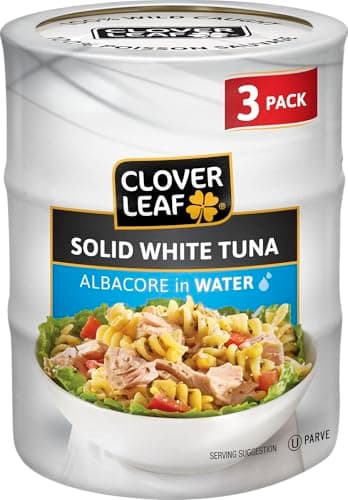 Clover Leaf Solid White Albacore Tuna in Water - 170g, 3 Count - Canned Tuna - High In Protein - 14g Of Protein Per 55g Serving Drained - 100%...