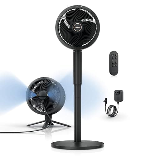 Ventilateur extérieur et intérieur Shark FlexBreeze avec accessoire de brumisation InstaCool, sans fil et filaire, du piédestal à la table. Portable, autonomie 24 heures,...