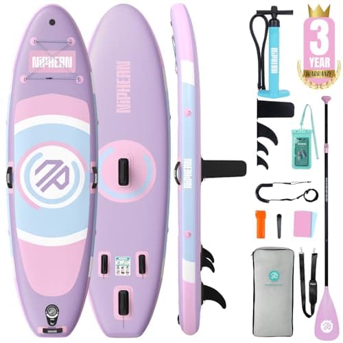 Niphean (Ultra-Light) Inflatable Paddle Board with StabilTrac Fin and Durable SUP Accessories, 10'/7'6'' Stand Up Paddle Boards for Adults & Youth,...
