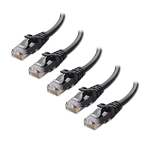 Cable Matters 5-Pack Snagless Cat6 Ethernet Cable 3ft (Cat6 Cable/Cat 6 Cable) in Black 3 Feet - Available 1FT - 10FT in Length