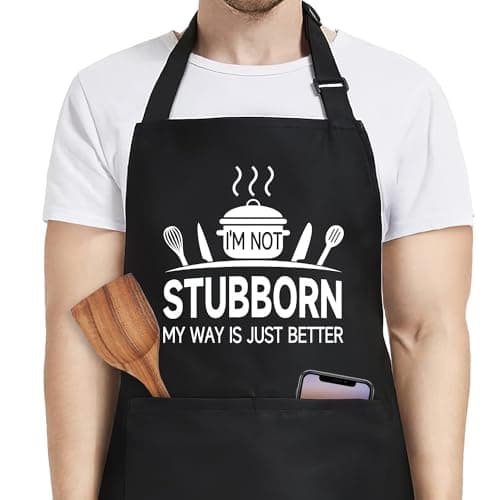 Tablier de cuisine réglable Tablier drôle avec 2 poches, tablier de chef de cuisine pour femmes et hommes, tabliers de cuisson de jardinage, tabliers de barbecue de chef grill créatifs...