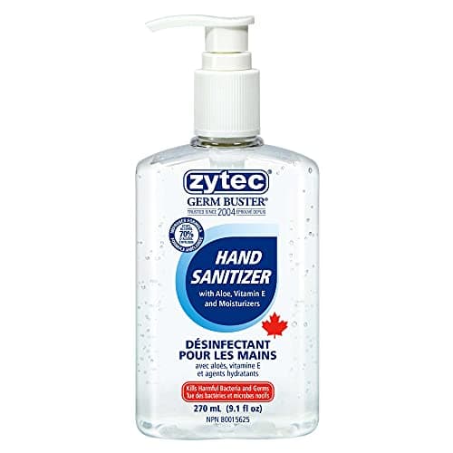 Désinfectant pour les mains zytec Germ Buster à l'aloe vera (gel transparent), 270 ml