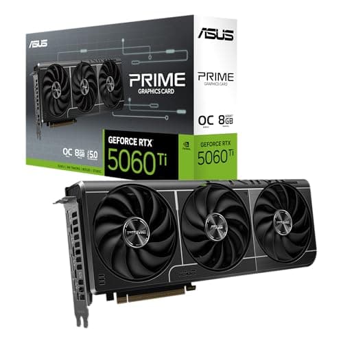 ASUS The SFF-Ready Prime GeForce RTX™ 5060 Ti 8GB GDDR7 OC Edition Graphics Card (PCIe® 5.0, 8GB GDDR7, HDMI®/DP 2.1, 2.5-Slot, Axial-tech Fans,...