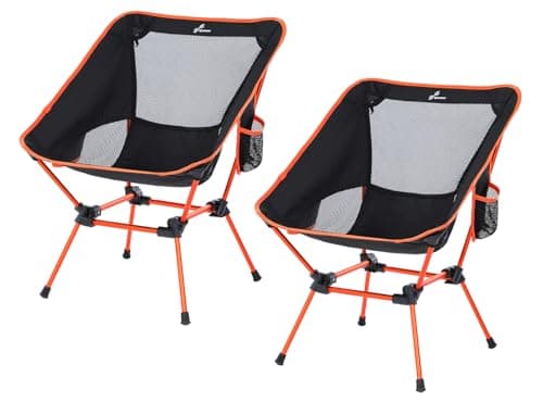 Lot de 2 chaises de camping, chaises de camping pliantes portatives légères Sportneer pour adultes, chaises de camping compactes, chaise de randonnée pliable en plein air...