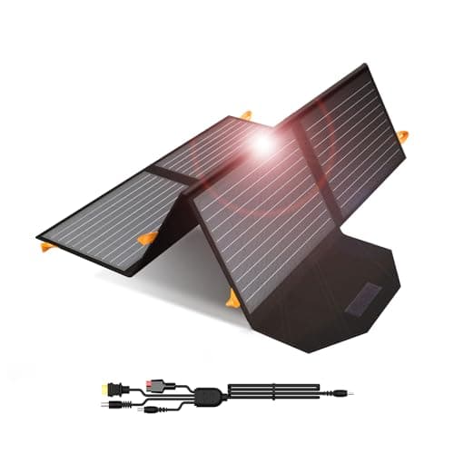 [Mise à niveau] Chargeurs de panneaux solaires portables FlexSolar 60W QC3.0 USB-A USB-C DC5521 Sortie 8 mm Pliable IP65 Alimentation étanche Camping d'urgence pour...