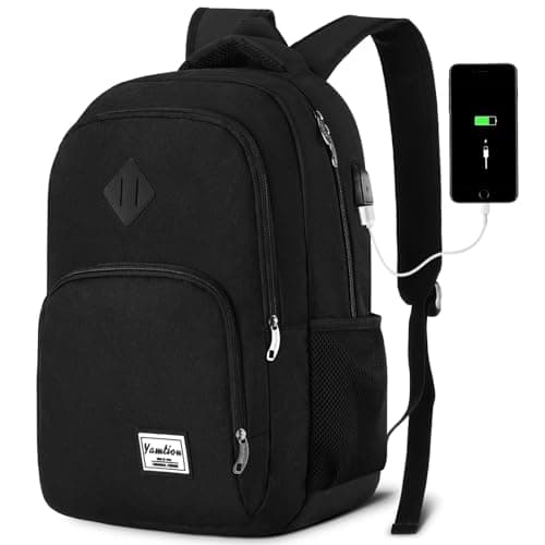 Sac à dos pour hommes et femmes, sac à dos d'école pour adolescent, sac à dos pour ordinateur portable de 15,6 pouces avec port de chargement USB pour les voyages d'affaires, de travail et d'université