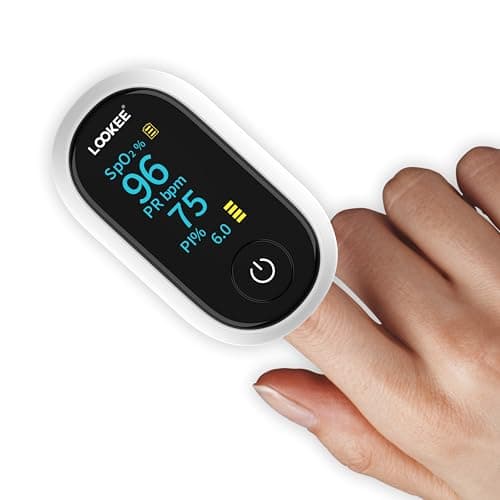 LOOKEE A320 Premium Oxymètre de pouls Moniteur d'oxygène de fréquence cardiaque au doigt | Fièrement canadien | Niveau d'oxygène dans le sang SpO2 | Précision médicale, alarme et PI |...