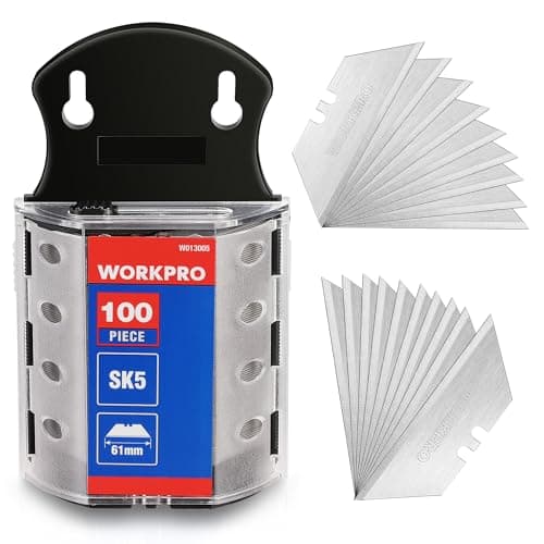 Distributeur de lames de couteaux utilitaires en acier SK5 WORKPRO, paquet de 100